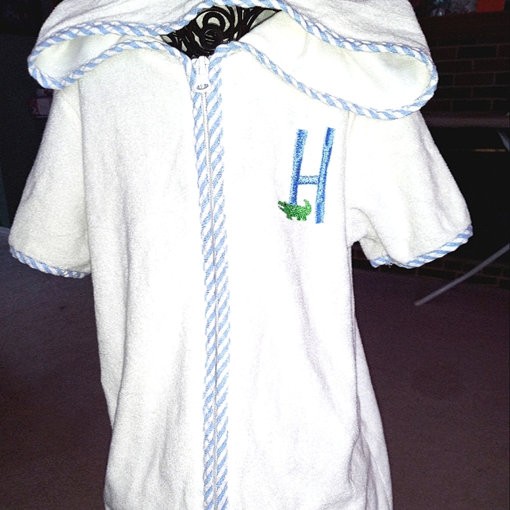 Monogram "H" or "C" Swim/Bath Terry Robes, 5T